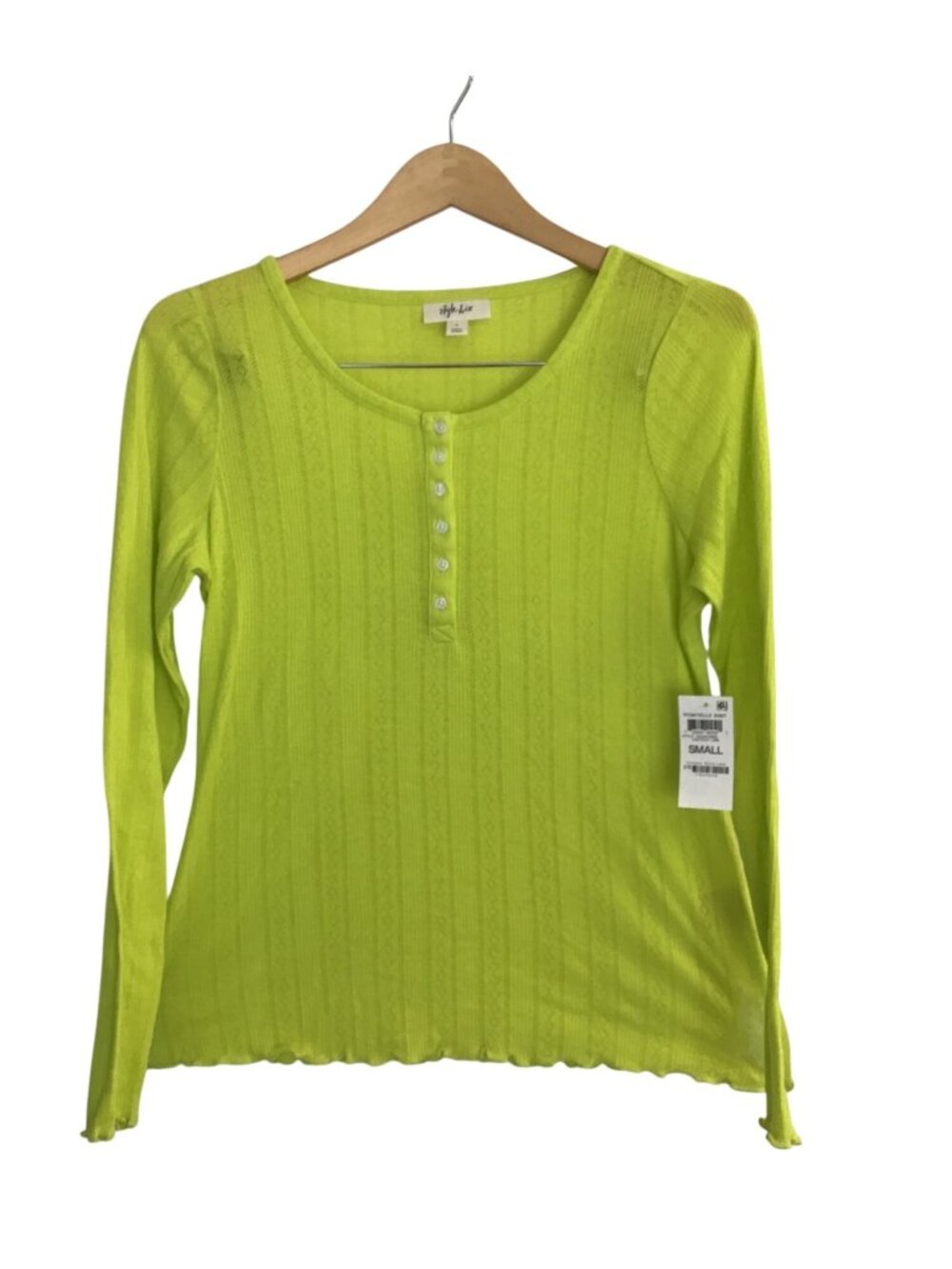 STYLE & CO- WOMEN GREEN LONG SLEEVE CREW NECK WOMEN'S SHIRT SIZE SMALL-NWT